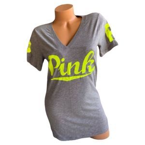 Pink Victoria Secret Vneck short Sleeve Tshirt size Small